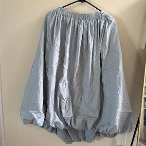 Light Blue Midi Bubble Women's Skirt